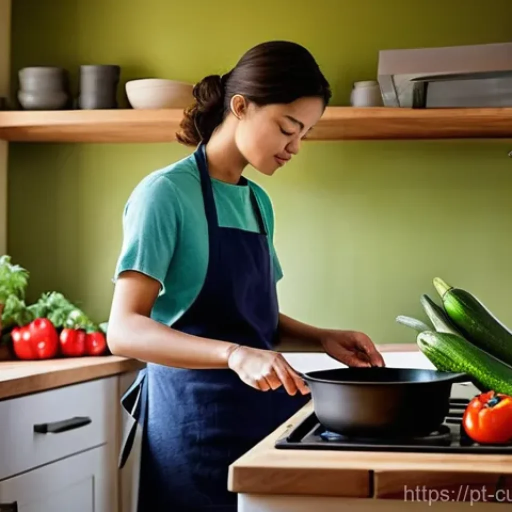 명상적 요리 과정에서의 배움 - **Prompt:** A serene and cozy kitchen bathed in soft, natural morning light. A person (gender-neutra...